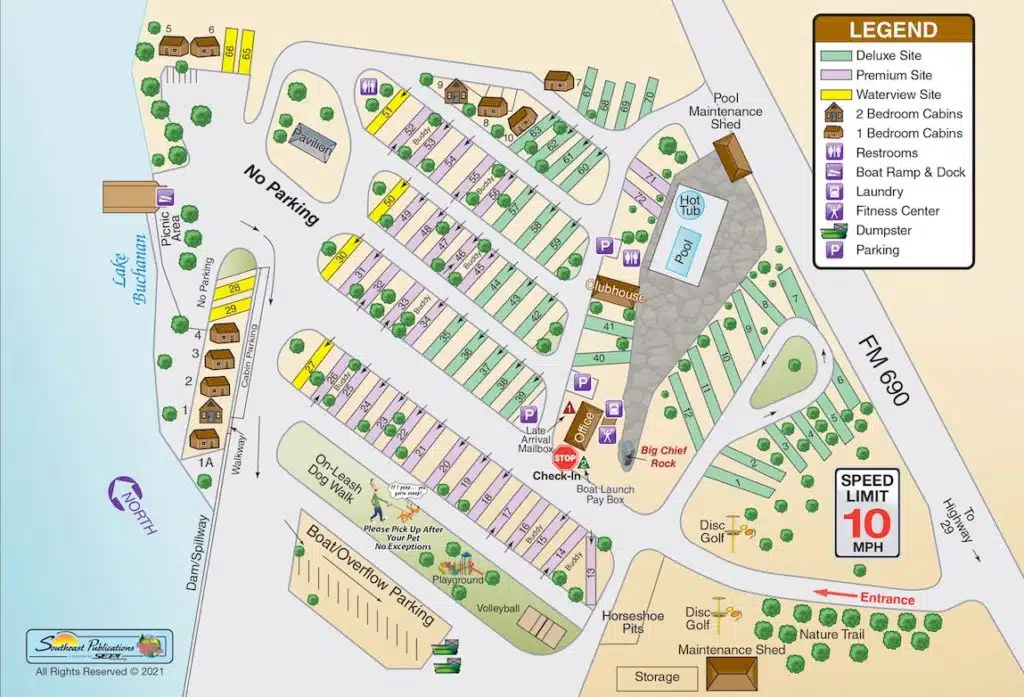 Lake Buchanan RV Resort Map