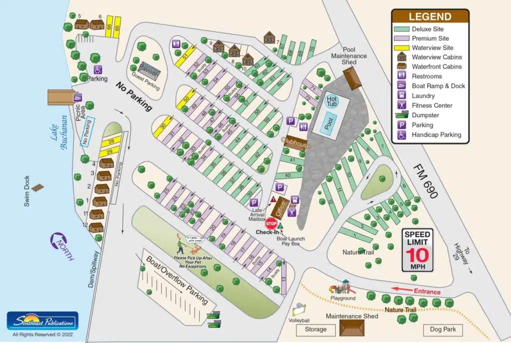 Lake Buchanan RV Resort Map